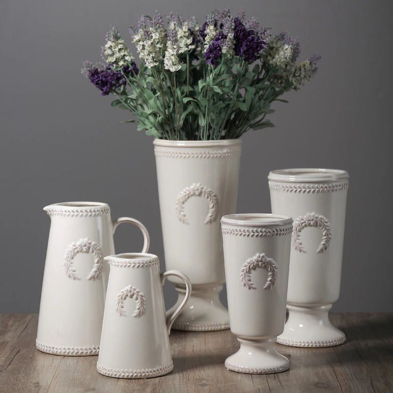Vaso Decorativo Estilo Farmhouse de Cerâmica