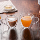 Xícara Coração Duplo – Design Escultural em Vidro Borossilicato, Resistente ao Calor | Elegância para Café, Chá