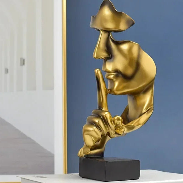Escultura Moderna Rosto Silêncio