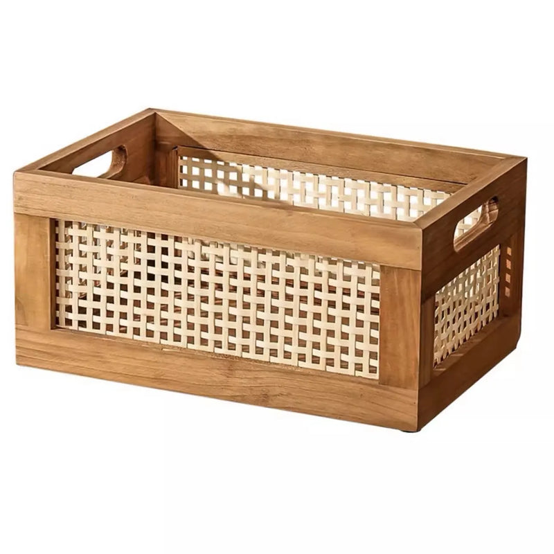Cesta de Armazenamento em Madeira - Estilo Japonês