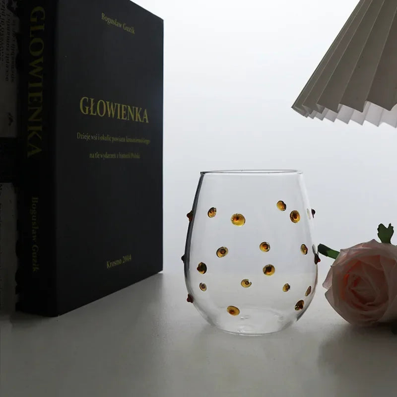 Copo de Vidro com Design Irregular Bolhas