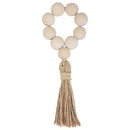 1/12PCS Wood Bead Napkin Rings Garland With Tassels Farmhouse Beads Rustic Country Table Napkin Holder Weddings Home Boho Decor
