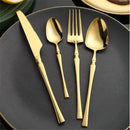 Conjunto de Talheres 24 peças Dourado Luxo