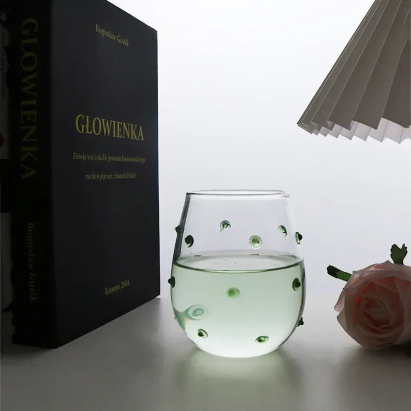 Copo de Vidro com Design Irregular Bolhas