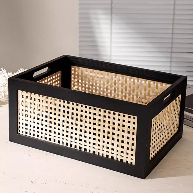 Cesta de Armazenamento em Madeira - Estilo Japonês