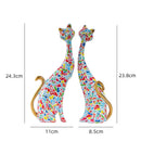 Nordic Graffiti Art Oil Painting Cat Decoration Resin Abstract Ornaments Figurines Bedroom Desktop Porch Cat Sculpture