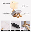 Wooden Robot Shape Table Lamp Indoor Study Reading Desk Lamp Nordic Modern Desktop Decorative Night Light EU/UK/AU/US plug