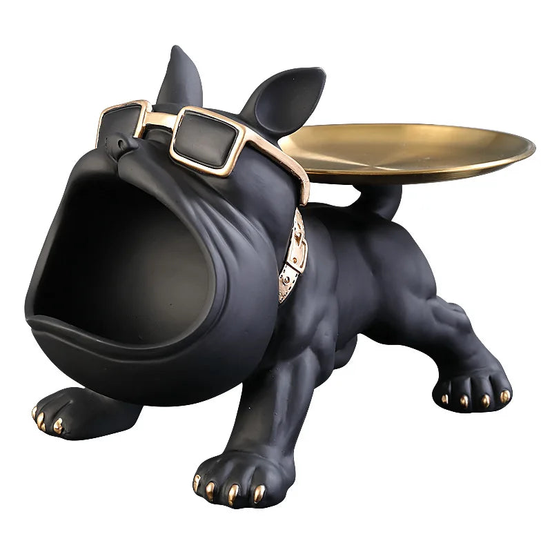 Escultura Bulldog Decorativa com Compartimento – 30 cm