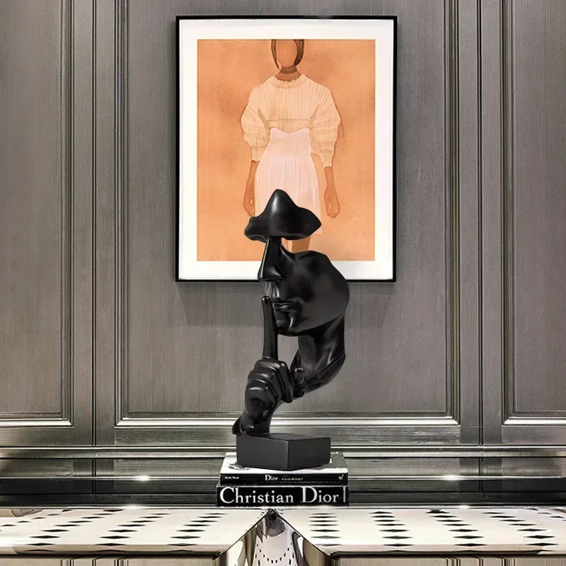 Escultura Moderna Rosto Silêncio