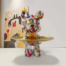 Escultura Decorativa Urso Graffiti - Design Contemporâneo em Resina Premium com Bandeja  para Chaves –