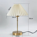 Retro LED Floor Lamps with Pleated Lampshade Bedside Umbrella Desktop Lights Study Bedroom Lighting Adjustable Angle Table Lamp