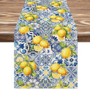 Caminho de Mesa  Premium – Estampa Lemon Tiles  - Decoração de Mesa Sofisticada