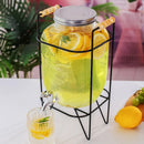 Suqueira de Vidro Luxo 4L com Torneira e Base – Dispenser Premium para Bebidas, Coquetéis e Decoração de Ambientes Elegantes