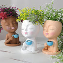 Vaso de Flores com Rosto de Menina
