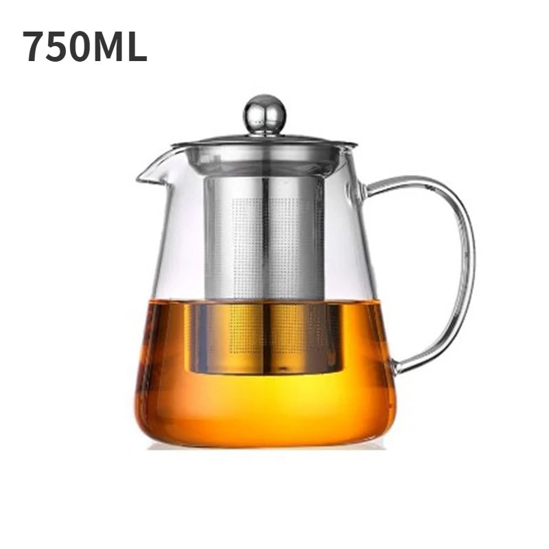 Bule de Vidro Resistente ao Calor com Infusor em Aço Inox
