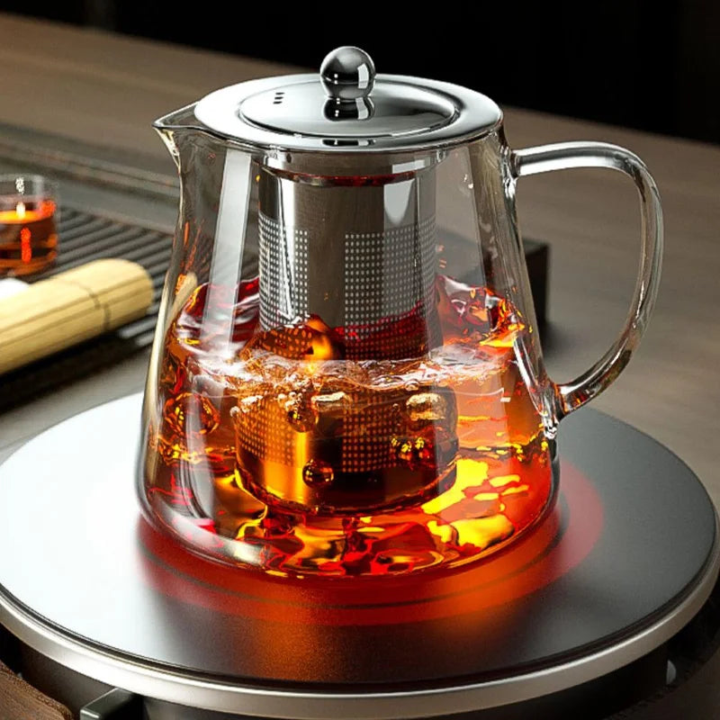 Bule de Vidro Resistente ao Calor com Infusor em Aço Inox