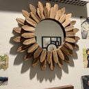 Espelho Redondo de Parede  – Moldura Rústica em Madeira Estilo Boho Chic