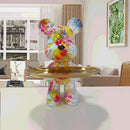 Escultura Decorativa Urso Graffiti - Design Contemporâneo em Resina Premium com Bandeja  para Chaves –