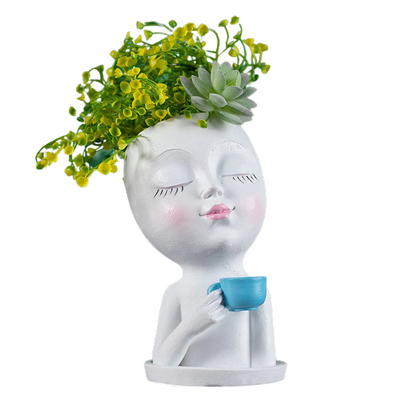 Vaso de Flores com Rosto - Rosto de Menina