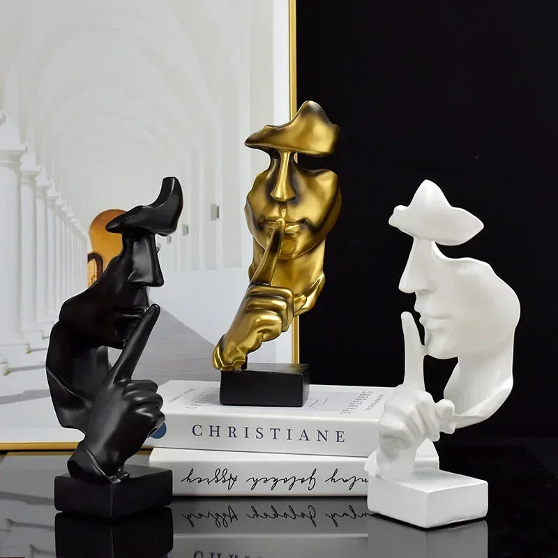 Escultura Moderna Rosto Silêncio