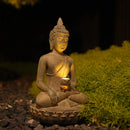 Estátua Buda Solar com Iluminação