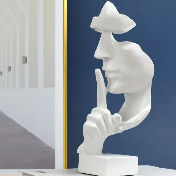 Escultura Moderna Rosto Silêncio