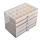 Organizador de Jóias Premium – Acrílico Cristal e Veludo Luxo / Design Elegante para relógios, anéis e acessórios
