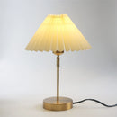 Retro LED Floor Lamps with Pleated Lampshade Bedside Umbrella Desktop Lights Study Bedroom Lighting Adjustable Angle Table Lamp