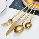 Conjunto de Talheres 24 peças Dourado Luxo