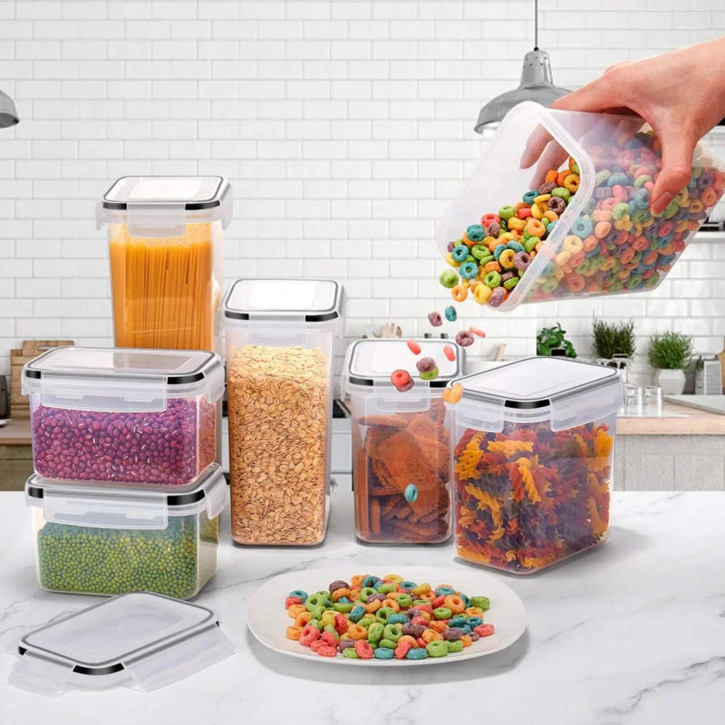 Conjunto de Pote Hermético Organizador de Condimento - 7 peças