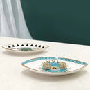 Ceramic Jewelry Tray Trinket Dish Rings Earrings Necklaces Dish Evil Eye Decorative Plate Bowl Home Decor