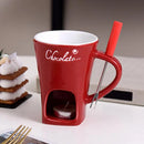 Caneca Fondue Premium em Cerâmica -  Ideal para Derreter Chocolate, Queijo e Manteiga