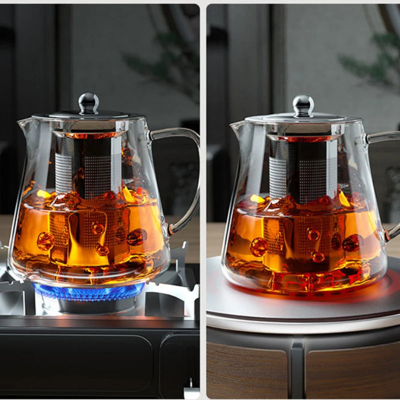 Bule de Vidro Resistente ao Calor com Infusor em Aço Inox