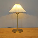 Retro LED Floor Lamps with Pleated Lampshade Bedside Umbrella Desktop Lights Study Bedroom Lighting Adjustable Angle Table Lamp