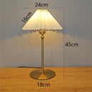 Retro LED Floor Lamps with Pleated Lampshade Bedside Umbrella Desktop Lights Study Bedroom Lighting Adjustable Angle Table Lamp