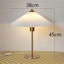Retro LED Floor Lamps with Pleated Lampshade Bedside Umbrella Desktop Lights Study Bedroom Lighting Adjustable Angle Table Lamp
