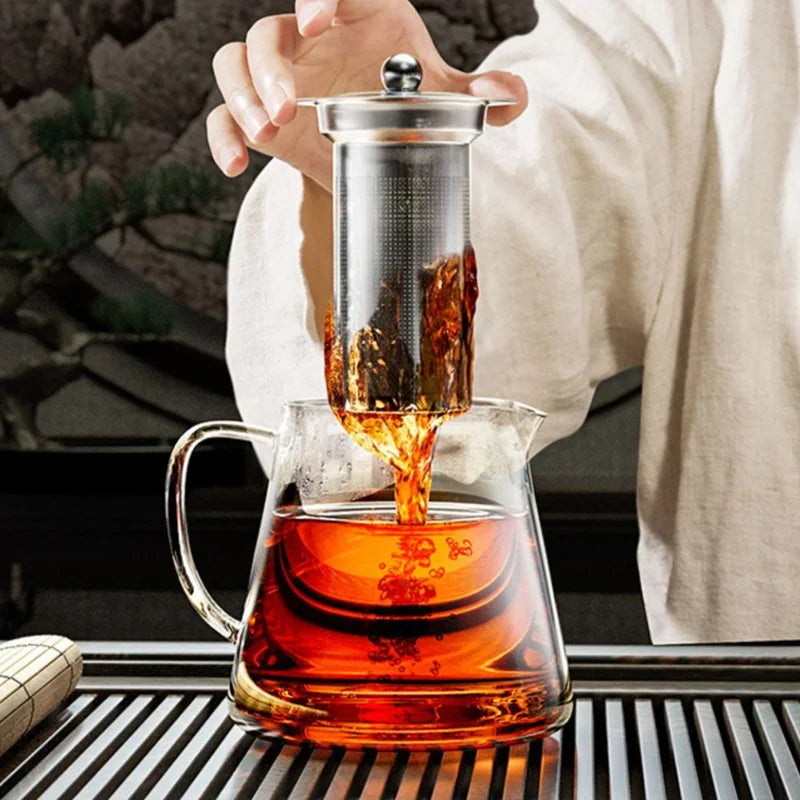 Bule de Vidro Resistente ao Calor com Infusor em Aço Inox