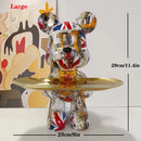 Escultura Decorativa Urso Graffiti - Design Contemporâneo em Resina Premium com Bandeja  para Chaves –