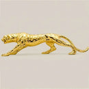 Estátua de Leopardo Dourado em Resina – Escultura Contemporânea Luxuosa para Decoração de Interiores