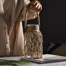Vaso de Vidro com Rede de Sisal