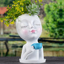 Vaso de Flores com Rosto de Menina
