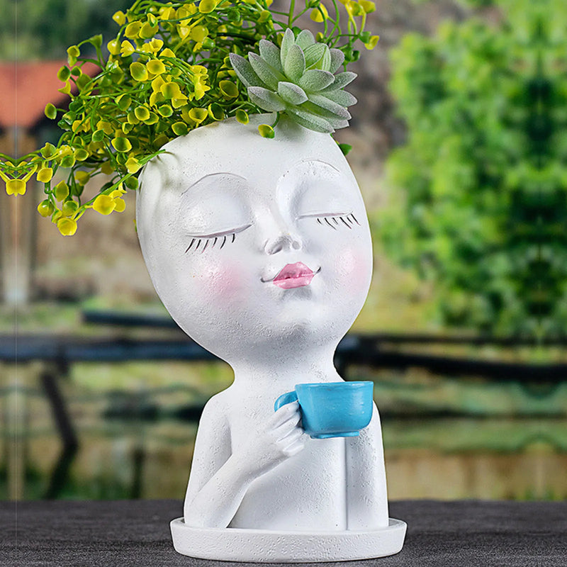 Vaso de Flores com Rosto - Rosto de Menina