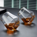 Conjunto de 4 Copos Hexagonais de Vidro - Design Exclusivo com Borda Dourada