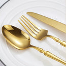 Conjunto de Talheres 24 peças Dourado Luxo