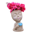 Vaso de Flores com Rosto de Menina