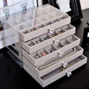 Organizador de Jóias Premium – Acrílico Cristal e Veludo Luxo / Design Elegante para relógios, anéis e acessórios