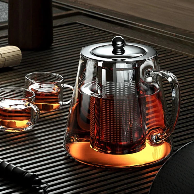 Bule de Vidro Resistente ao Calor com Infusor em Aço Inox