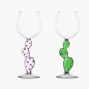 Taça de Vinho Artesanal em Cristal Italiano – Design de Cacto -Sofisticação e Exclusividade na Sua Mesa