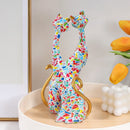 Ornamento de Gatos Coloridos em Resina – Estilo Abstrato Nórdico para Ambientes Modernos