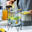 Suqueira de Vidro Luxo 4L com Torneira e Base – Dispenser Premium para Bebidas, Coquetéis e Decoração de Ambientes Elegantes